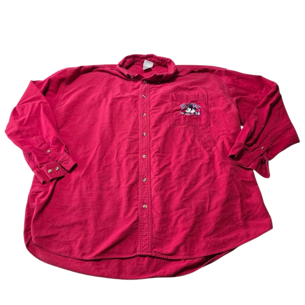 Disney Red Button-Up Shirt